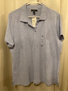 Karen Scott Women's Light Blue Polo Shirt